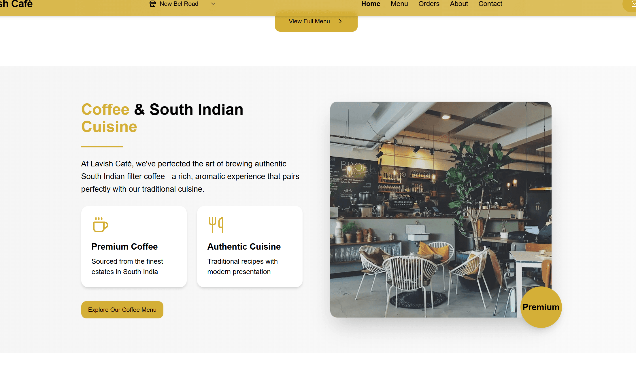 Lavish Cafe — Stripe checkout