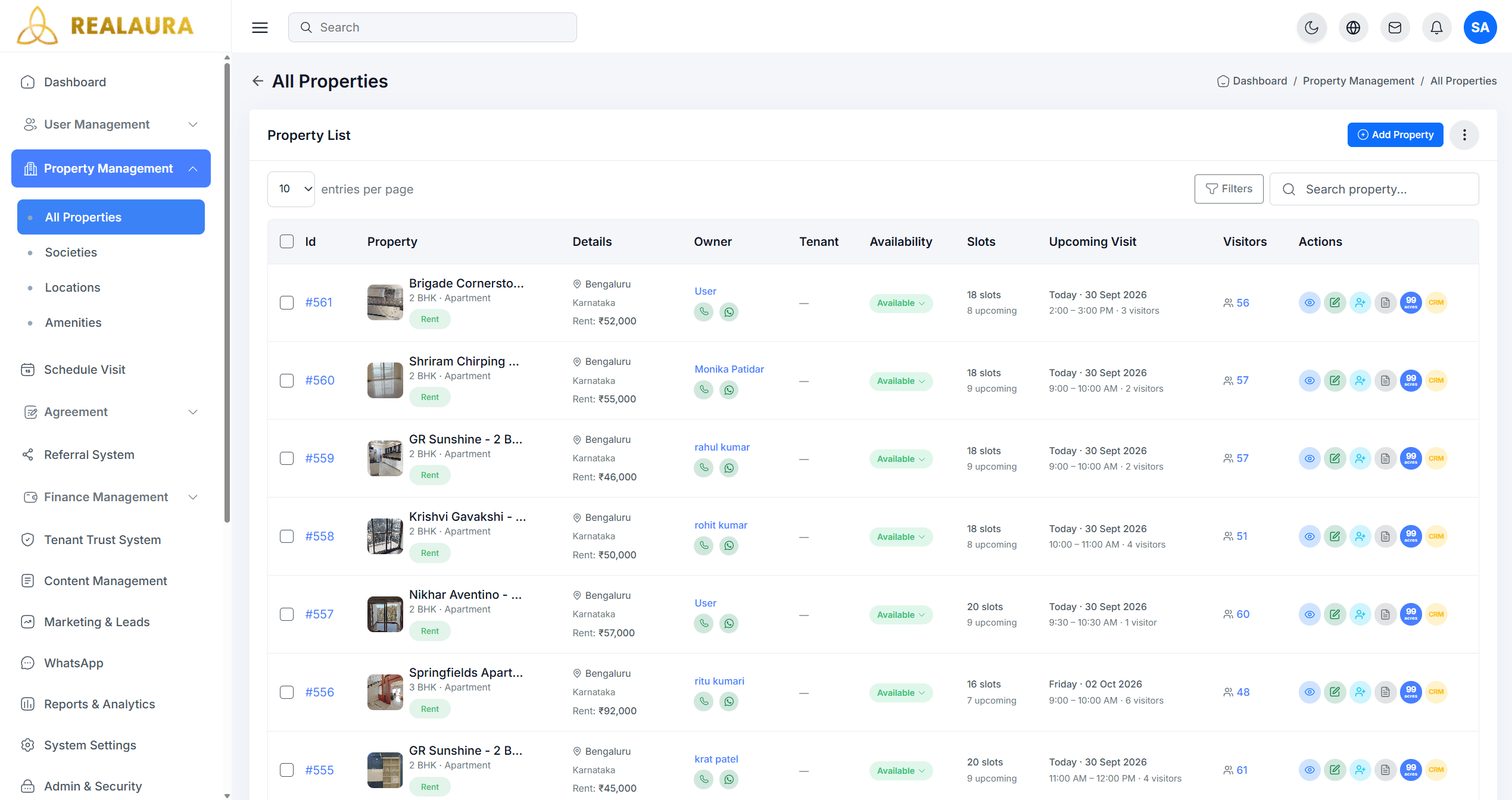 RealAura — admin property management